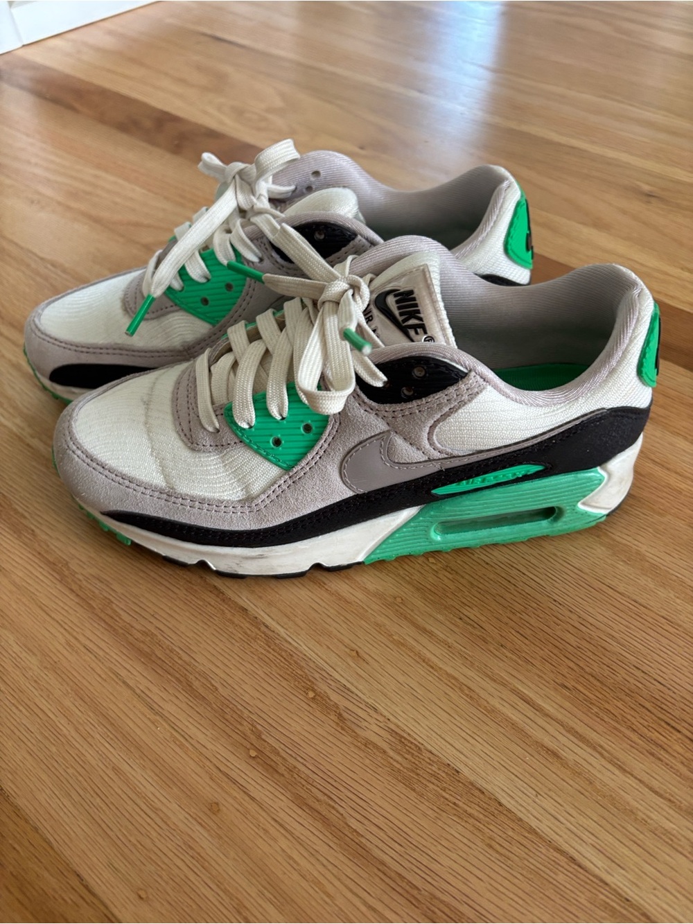 Nike Air Max Sneakers in White, Black & Green Teal Accents - Picture 6 of 7